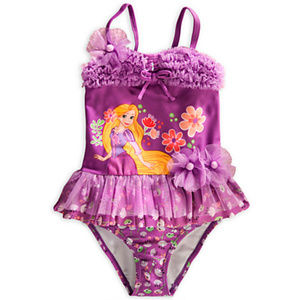 Disney Store Tangled Rapunzel Swimsuit Girl Size 2